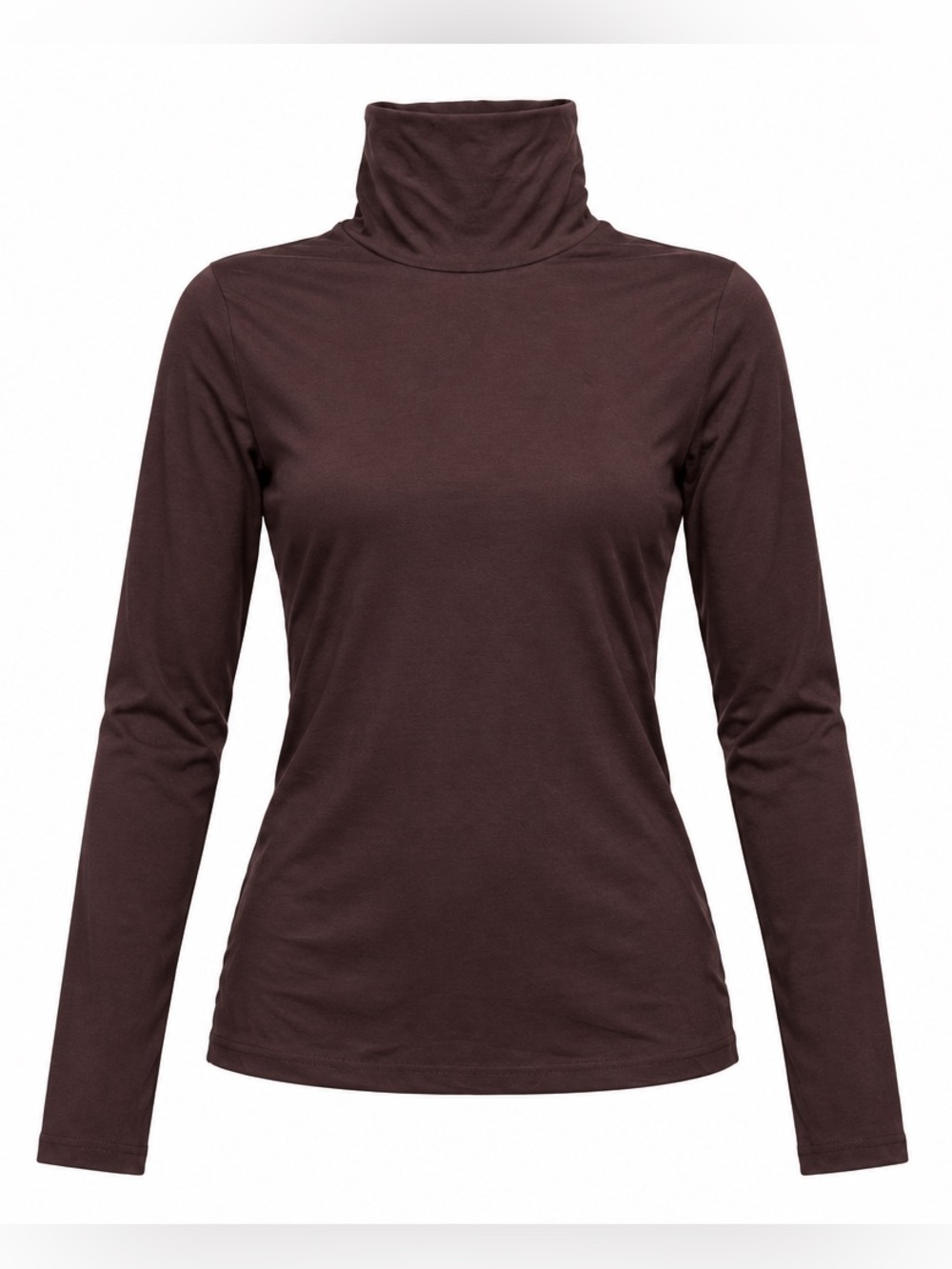 Women’s Classic Lightweight Brown Turtleneck Long Sleeve Top Size M